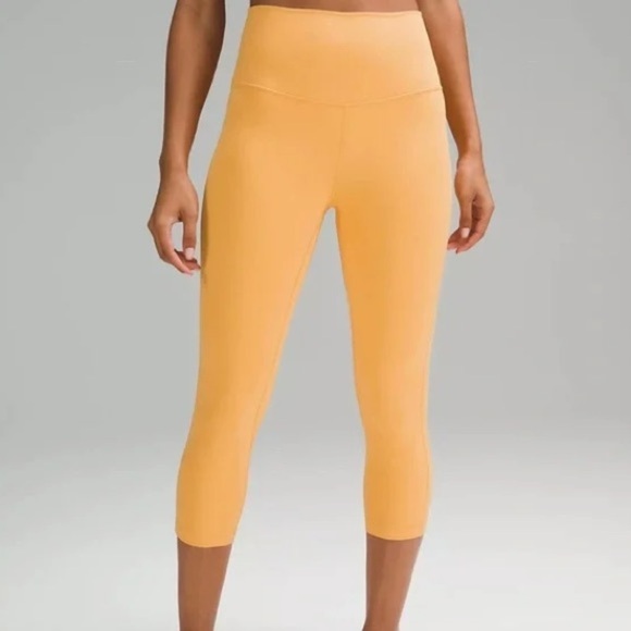 Lululemon Align HR Crop 21” Double Lined Nulu Size 14 🥭💭 Mango Dream - Picture 1 of 6